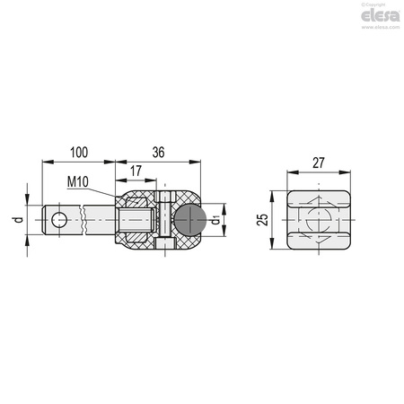 Elesa For round guides, with pin, MPG-C-S-P14-12 MPG-C-S-P